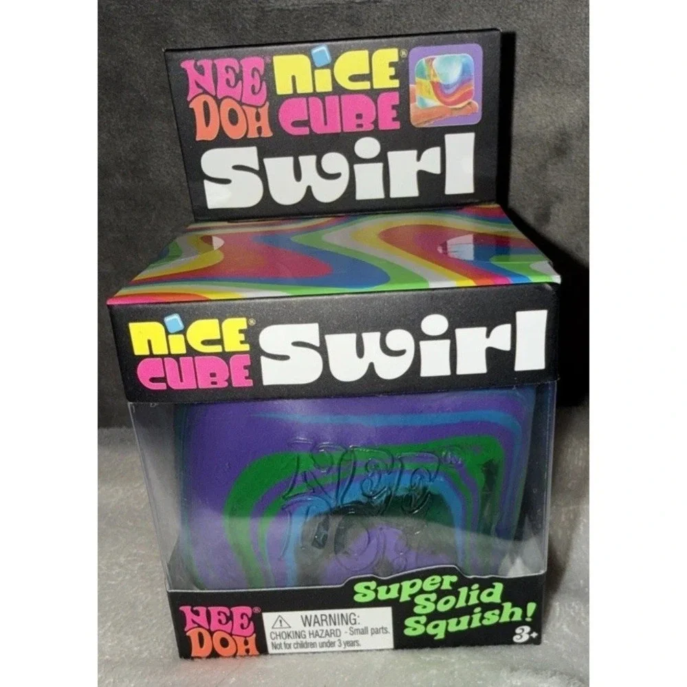 Nee Doh Nice Cube Swirl Purple/Green Fidget Squeeze‎ Toy
